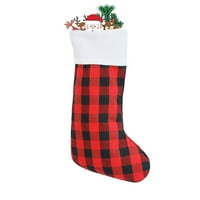 Lovehome Božićne čarape rešete božićne čarape Bijela plišana ukras klasika personalizirana velika čarapa