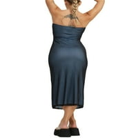 Tsseiatte ženska haljina za tijelo za tijelo, kontrastne mreže bez kaiševa za crtanje