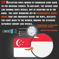 Naljepnice za reflektirajuće Singapurske zastave