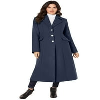 Roaman's Women's Plus veličina dugačak vuneni kaput zimski klasik