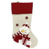 Božićne ukrase Čarape, bijeli kratki plišani patchflake vez božićne čarape Dječji poklon za djecu d