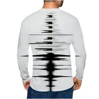 Homodles Muška grafička grafika za Crewneck-Crewneck tiskani 3D dugi rukav električni val pulover džemperi