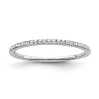 Fini nakit Sterling Silver Silver Diamond Eternity Barster prsten, veličina 9.5