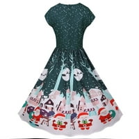 Ženska božićna haljina smiješna Santa Polka točkice tiskane vintage čajne haljine Xmas kostim partne