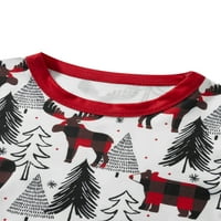 Suandret Božićna porodica Pajamas Podudaranje jelena Božićno drvce Ispis Tors Hlače za spavanje Loungewear