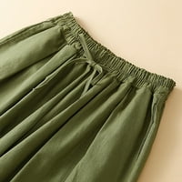 Easeryne posteljine hlače za žene Lounge Hlače Ženske duge pantalone Žene Hlače Ležerne prilike