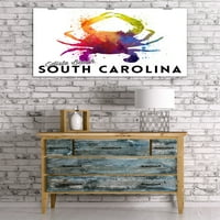 Plaža Edisto, Južna Karolina, Plavi rak, Sažetak akvarel