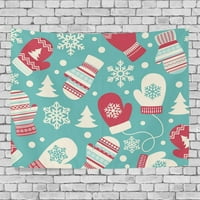 Popcreation Merry Božićna zidna tapiserija Xmas crtani poklon rukavice Početna Dekor Tapiserski zid viseći za spavaonice bacaju dnevni boravak