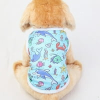 Wisremt Summer Fluff tanke košulje za pse Slatka tiskana majica bez rukava majica MET majica Soft Leisure