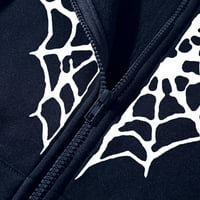 Cleance Ženske dukseve Duge s dugim rukavima Zip Up Spider Net Print Casual Y2K jakna s kapuljačom sa