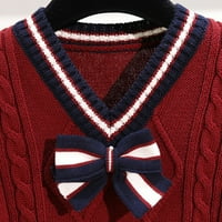 Djevojke pleteni džemper vest unise bowknot školski uniformirani prsluk za djecu