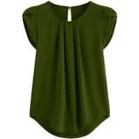 Ženske bluze s kratkim rukavima od pune bluze slatke ženske plus ljetne posade majice zelene 4xl