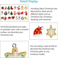 Mini božićni ukrasi sa božićnim šeširom snježne pahuljice Santa Claus čarapa rukavica uzorak za ukrašavanje stabla Dječji poklon