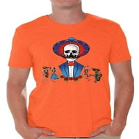 Neugodni stilovi brkovi lubanje majica za muškarce šećerne majice s šećem lobanje sa outfit meksičkim