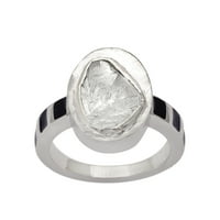 0. CTW Natural Diamond Polki Solitaire prsten Sterling Srebrna ženska nakit