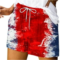 Ženske atletske kratke hlače za dan nezavisnosti Crvena bijela plava odjeća casual labav sa džepovima
