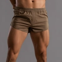 Muške ljetne hlače od pune boje Elastična traka labavi brzi suhi casual sportski trčanje ravne kratke