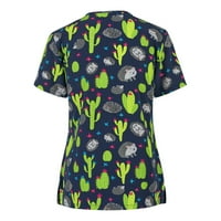 Ženski vrhovi Ženska bluza s kratkim rukavima Grafički radna odjeća Tishirts Okrugli izrez Modni zeleni
