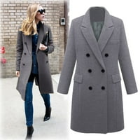 Lovskoo vuneni kaput za žene Trendi s dugim rukavima otvorena prednja labava odjeća od punog bluza vrhova