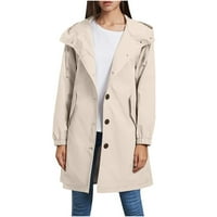 Kišni kaputi za žene, žene Čvrsta kišna jakna na otvorenom plus veličina vodootporna kapuljača s kapuljačom