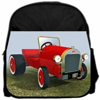 Vintage stil Crveni konvertibilni automobil 13 10 Crni predškolski mali toddler za djecu i olovku