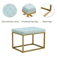 Moderan kvadratni otoman, baršunasta stolica sa gumbom sa gumbom kabine za jastuk i metalni okvir, podstavljena