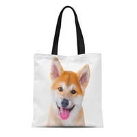 Platno tota torba slatka sretna akita inu čistokrvni psi psi shiba mjeseci za višekratnu upotrebu na