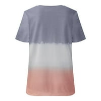 Azrian Plus sizene bluze Ženska modna štamparija Okrugli vrat Labavi kratki rukav majica Pulover vrhova
