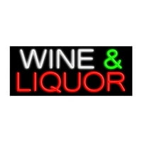 Vino i liker-staklo Neonski znak izrađen u SAD-u