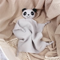 Dječja udobna igračka za ručnik za bebe Spavanje mekano prozračno slatko životinjski senzorne pokrivač od gaze maramice sposobne za grickanje i spavanje na ulazu za kalinu za čajnik siva