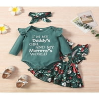 Mialeoley Baby Girls Set odjeće, Pismo Ispis dugih rukava O-izrez ROMper + cvjetna print suknja od suknje
