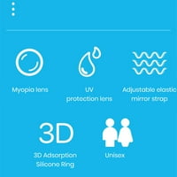 Dvostruko plivanje mjenjača široke sočivo vodootporne naočale UV zaštita podesiva naočale bez sjaja