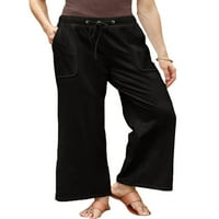 Neilla Ženske duge hlače Ravne široke dno na nogu Visoke pantalone u palazu Visene lagane lounge Pant