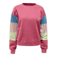 Novi pulover džemper proljeće i jesen okrugli vrat dugih rukava kontrast boja dugih rukava trendi majica