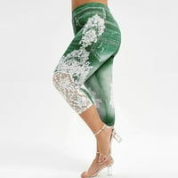 VerPetridure Clearence Capri Yoga hlače za žene Modne žene plus veličine čipkasti ispis Splice elastične