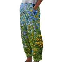 Gacuw posteljine za žene Ljetne široke nogu hlače Redovne fit dugačke hlače Lounge pantalone Duks Ležerne