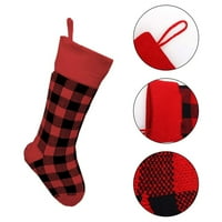 Božićne čarape Pleteni plairani uzorak osjetili su božićne čarape za božićne viseće ukrase kamin za