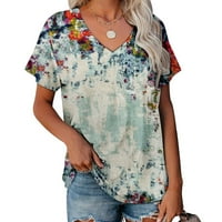 Zodggu Ljeto Ženski tunike Košulje Vrhovi Prodaja Klasične vintage cvjetne majice Seksi v izrez Tees