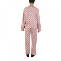 Set Women Pajamas Set Slatka Polka Dot Sleep Ležerne prilike Hlače Hlače Početna Slatka ružičasta noćna