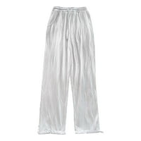 Muške pamučne hlače elastične struk za crtanje struka lagane ljetne jogger hlače