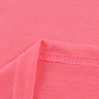 Ženska modna nova ljetna V-izrez-kratki zvjezdani kratki majica kratkih rukava, ružičasti, s