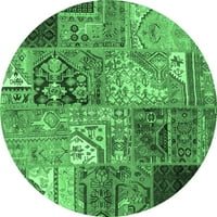 Ahgly Company u zatvorenom okrugli patchwork smaragdno zeleni prelazne prostirke, 5 'krug