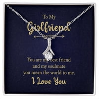 Primamljiva karta ogrlica za ljepotu: Moja najbolja prijateljica i srodna duša: poklon za moju djevojku