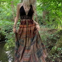 suknje za žene Trendi ženski ljetni elastični struk Maxi suknje Boho a linija Flowy dugim suknji s džepovima