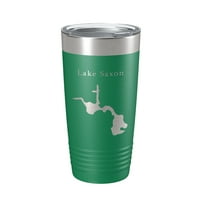 Jezero Sakson Karta Tumbler Travel Gol izolirana laserska urezana kava Cup Florida oz Green
