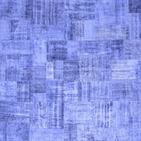 Ahgly Company Zatvoreni pravokutnik patchwork plave prelazne prostirke, 4 '6'