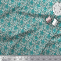 Soimoi Zelena pamučna proizvodna tkanina Palmette Damask Decornic Tkaninu Široko dvorište