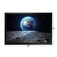 Planeta Zemlja iz prostora Mjesec Vanjski prostor Outs OutsPace Blue Marble Photo Black Wood Framed poster 14x20