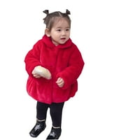 Djevojke djece Zimska dugih rukava crvena slatka slatka plišana plišana jakna Djevojke Autum debeli