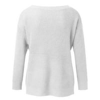 Dukseri za žene Ženske labave dugih rukava džemper Ležerne o vratu pulover u nemiru